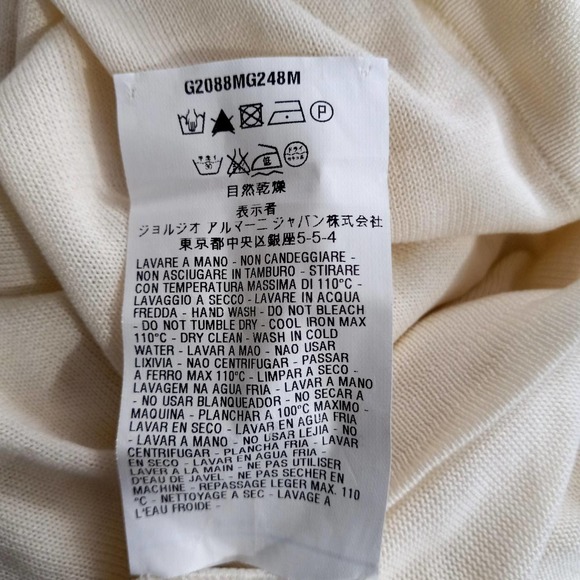 Emporio Armani White V-Neck Silk Blend Sweater Italian Size 40 US 4 - Picture 9 of 9